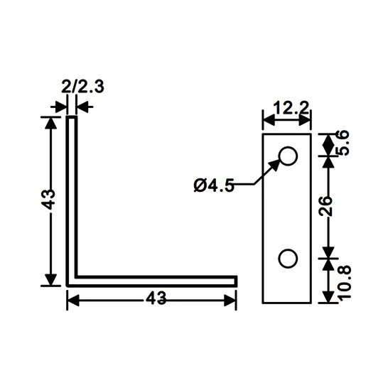 Brad Connecting Fittings L-shape 4pcs