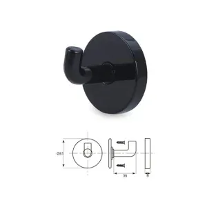 Brad Fittings Coat Hook Black