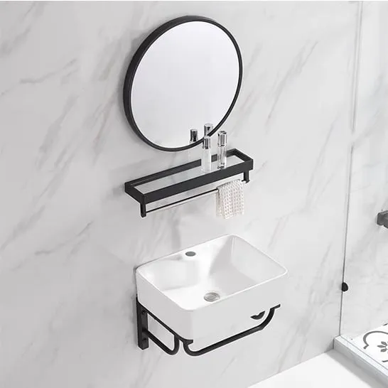 Cool Basin with Towel Rack and Mirror 480x370mm