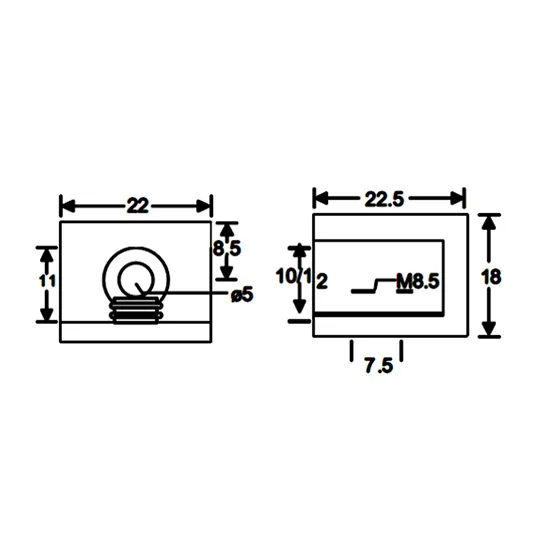 Brad Glass Clamp Square 12mm