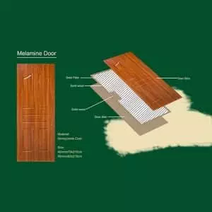 Westwood MDF Melamine Door Teak 40mmx80cmx210cm - Image 2