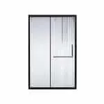 Cool Fluted Shower Door Matt Black