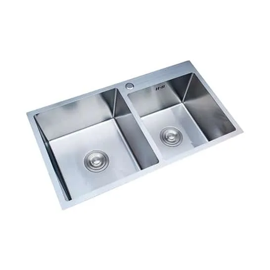 Brad Kitchen Hand Made Sink 2-Bowl (FLD8245) 820x450x220mm