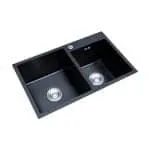 Brad Kitchen Hand Made Sink 2-Bowl (FLD8245B) 820x450x220mm