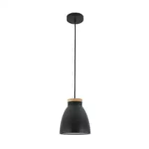 Drop Lamp HLHN8492S Grey Black and Wood