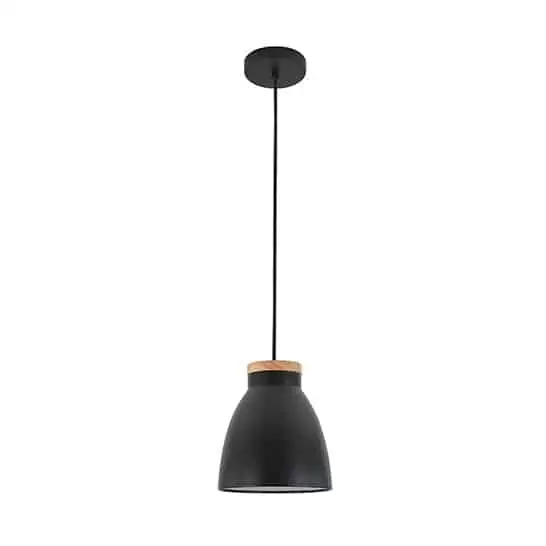 Drop Lamp HLHN8492S Grey Black and Wood