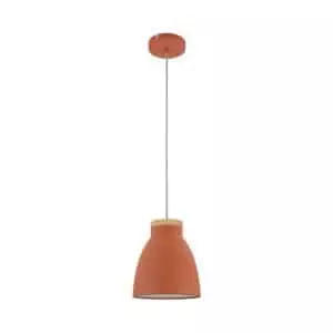 Drop Lamp HLHN8492S Matt Orange and Wood