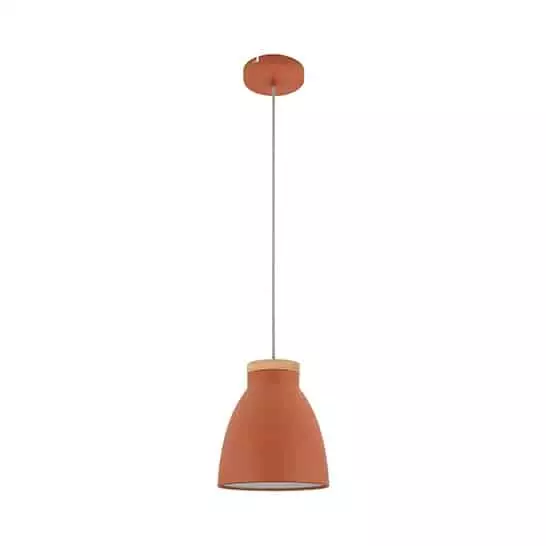 Drop Lamp HLHN8492S Matt Orange and Wood