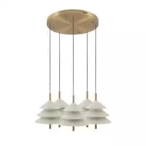 Drop Lamp HLHN8517S-5Y Beige and Brass