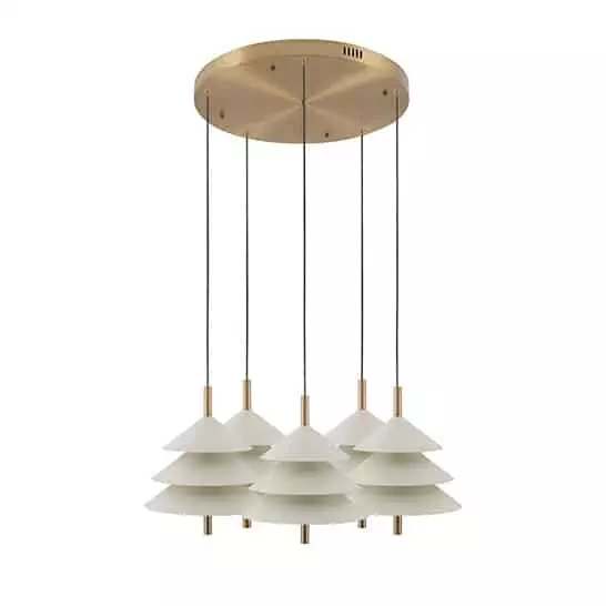 Drop Lamp HLHN8517S-5Y Beige and Brass