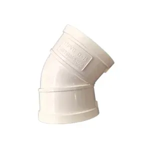 MG PVC Gutter Round Pipe Elbow 65deg