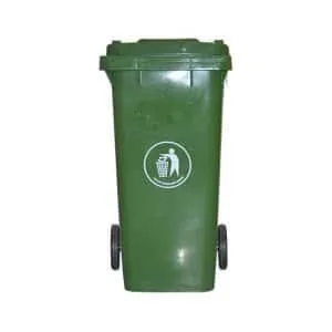 EZ Home Garbage Bin w/ Wheel and Cover Dark Green 120L - Image 1
