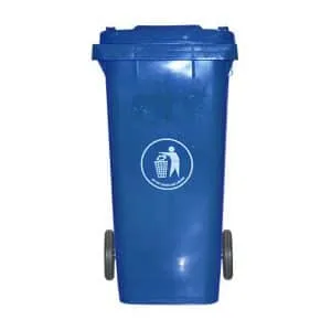 EZ Home Garbage Bin w/ Wheel and Cover Blue 120L - Image 1