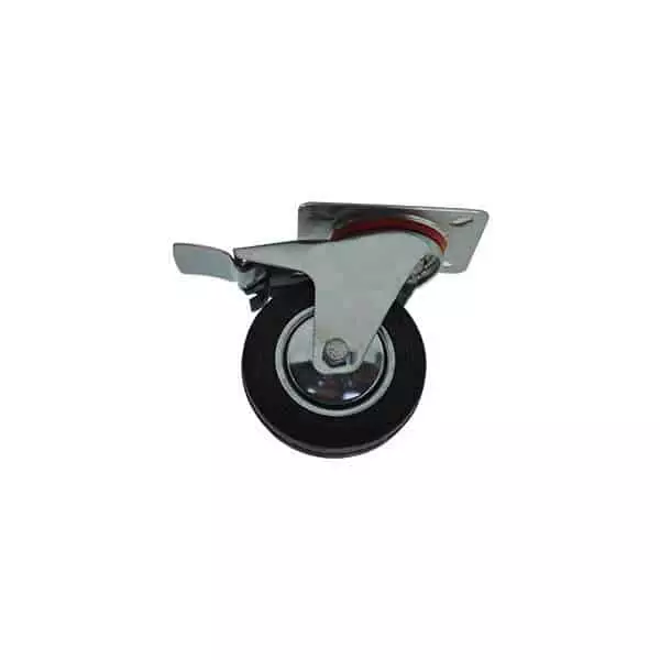 Brad Rubber Caster w/ Brake 3in