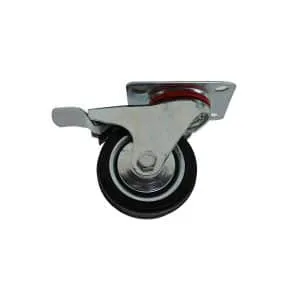 Brad Rubber Caster w/ Brake 5in - Image 1