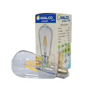 MALCO LED Bulb LST64F Clear 4W - Image 2