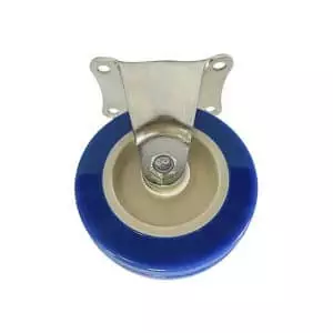 Brad Rubber Caster Rigid Blue 3in - Image 1