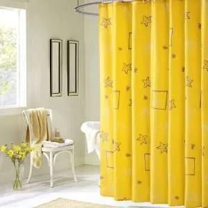 Shower Curtain Anemone Yellow - Stylish Bathroom Decor - Image 2