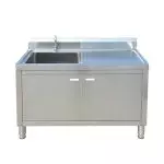 KP Sink with Drainboard Cabinet 304 SS Single Bowl