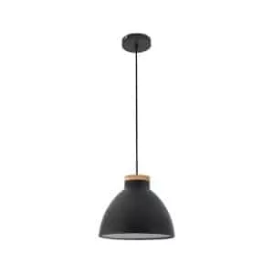 Drop Lamp HLHN8492M Grey Black and Wood